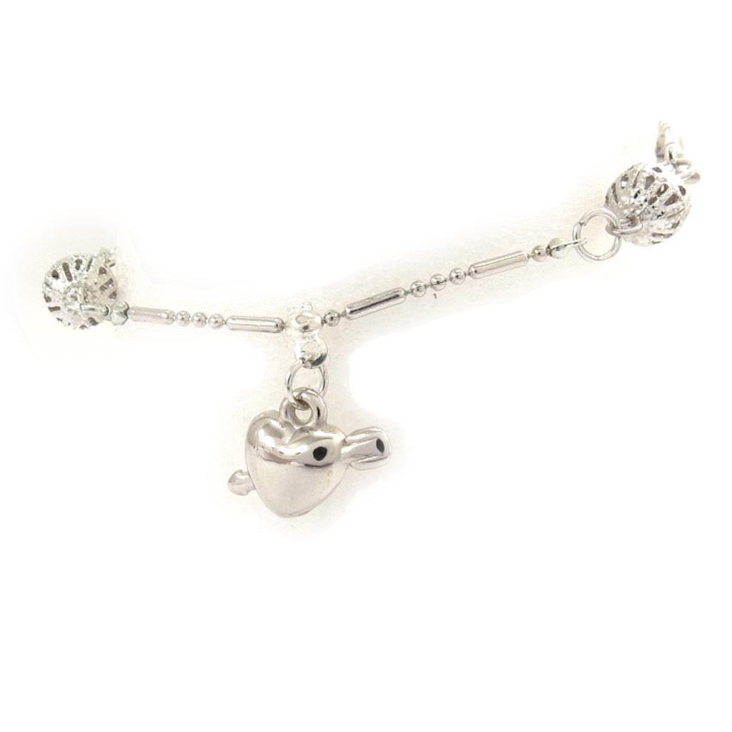 Les Trésors De Lily [K0644] - Silver 'Love' Ankle Chain