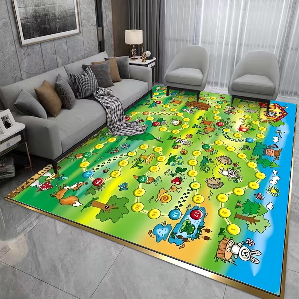 Kids Cartoon Maze Play Mat Interactive Labyrinth Design Educational Rug Children Bedroom Playroom  Kids Play Reading Area Rug