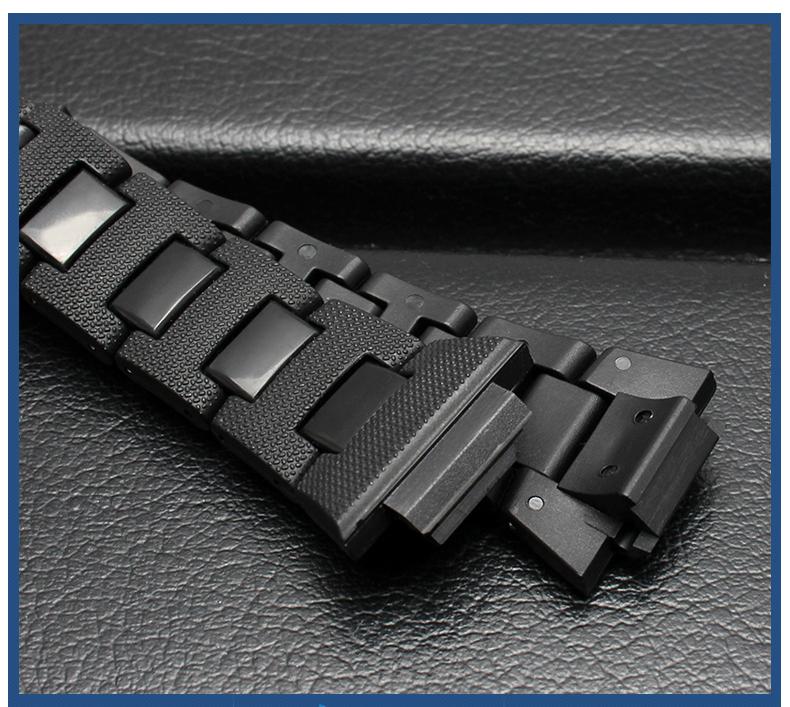 Pro Casio G-SHOCK DW-5600 DW6900 DW9600 Černý Plastový Řemínek Spona z Nerezové Oceli Pánský Náramek Řemínek Hodinkové Doplňky