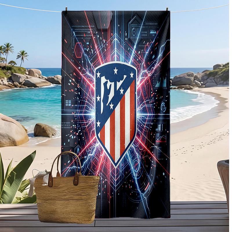 Atletico Madrid Printed Beach Towel Quick Dry Soft TowelPortable Large Rectangular Beach Blanket for Travel Swimming Pool
