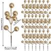 100/10PCS Red Artificial Berries Branch Christmas 7 Heads Holly Berry Stems DIY Craft Wreath New Year Party Xmas Tree Decoration