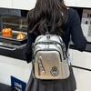 Zaino1011 nuovo zaino argento da donna versione coreana moda lucido grande capacità zaino morbida pelle borsa da viaggio per il tempo libero zaino scolastico