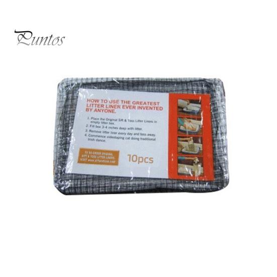 

10 штук в упаковке для кошачьего туалета, многоразовый просеивающий вкладыш для лотка, мешок для какашек, прочный мешок-просеиватель для туалета домашних животных L