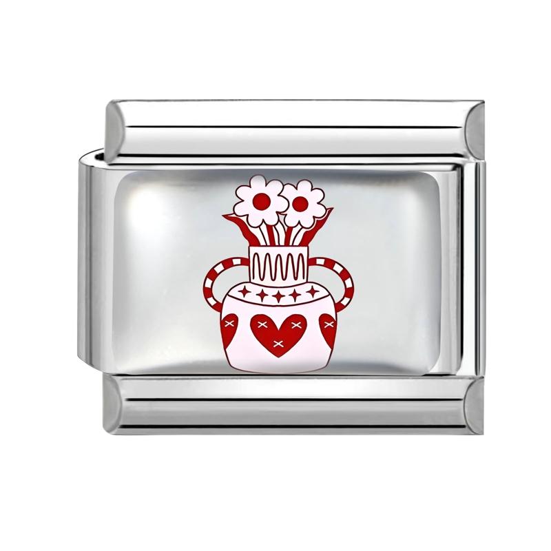 Y2K Rote Serie Blume Kirsche Herz Schleife Schmetterling Liebe Italienischer Charm Glieder Passend 9mm Edelstahlarmband Damen DIY Basteln