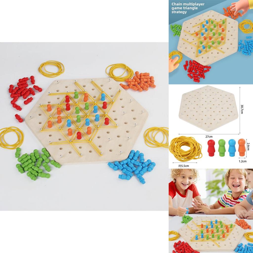 Wooden Geometric Chain Puzzle Game For Family Brain Teasers And Skills Development