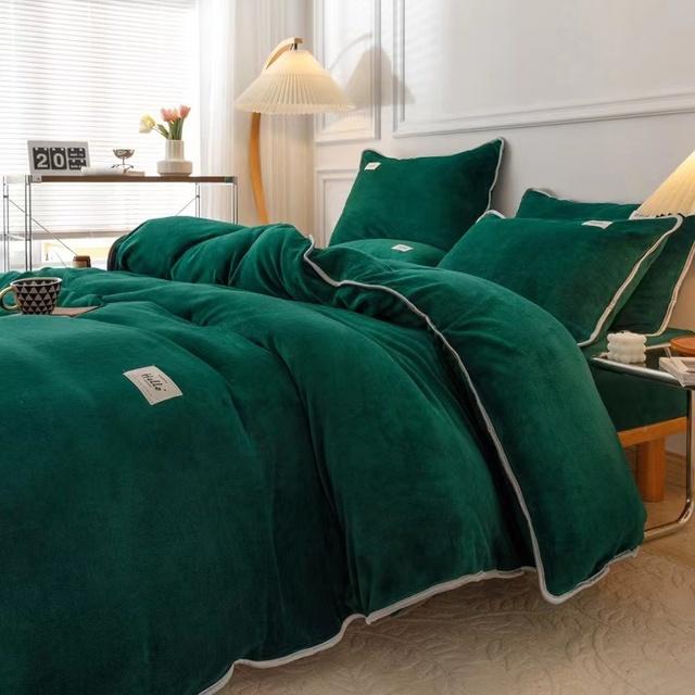 Thick Fine Flannel Bedding Set Good Quality Warm Soft Coral Fleece