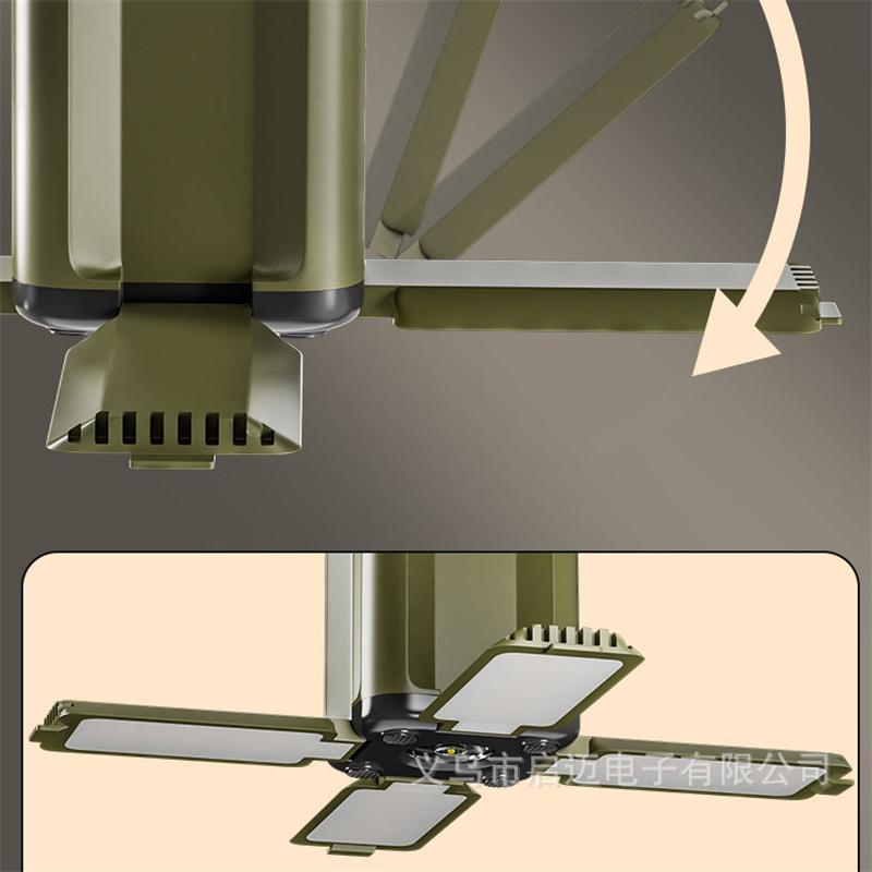 LED Digital Display Camping Light Foldable Hangable Indoor/Outdoor Emergency Light Solar-Powered/Rechargeable Household Light