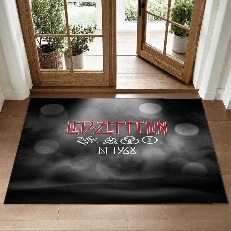 Led Zeppelin Design Crystal Velvet Rug Soft Decorative Mat for Bedroom Entrance