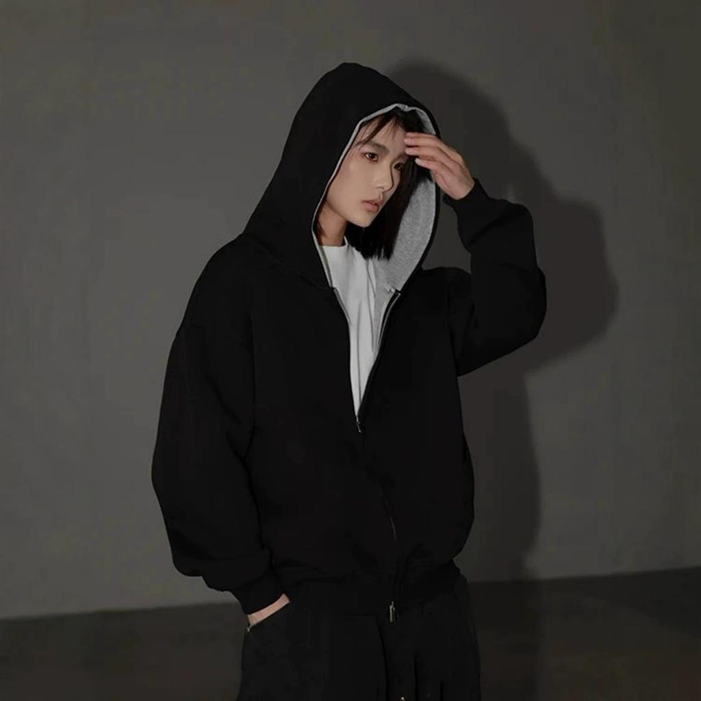 Color Matching Hooded Sweater Men's and Women's Same Style Covered with Ancient Cardigan Jacket Casual Versatile Sports Jacket