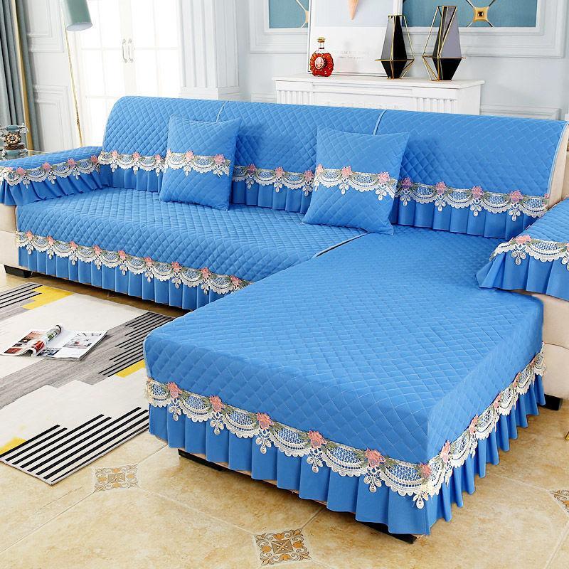 1pcs Fabric Lace Cushion Minimalist All Season Universal Anti Slip Cover Fabric Combination All-in-one Universal Sofa Cover