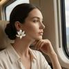 Drip Oil Flower Earrings Pleated Ear Accessories Fashion Flower Stud Earrings  Wedding