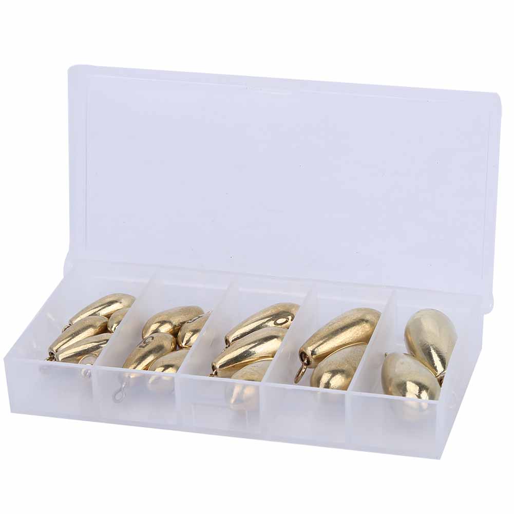 16 Stück Box Outdoor Angeln Kupferbleie Gewichte Angler Tackle Zubehör