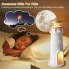 Lighthouse Lamp Moon Projector - Cordless Night Light for Nightstand w/ Remote Control, 2700K Warm Light & Moonlight Projection