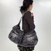 Women'S Retro Washed Denim Shoulder Bag Street Dark Personalized Rivet Messenger Bag