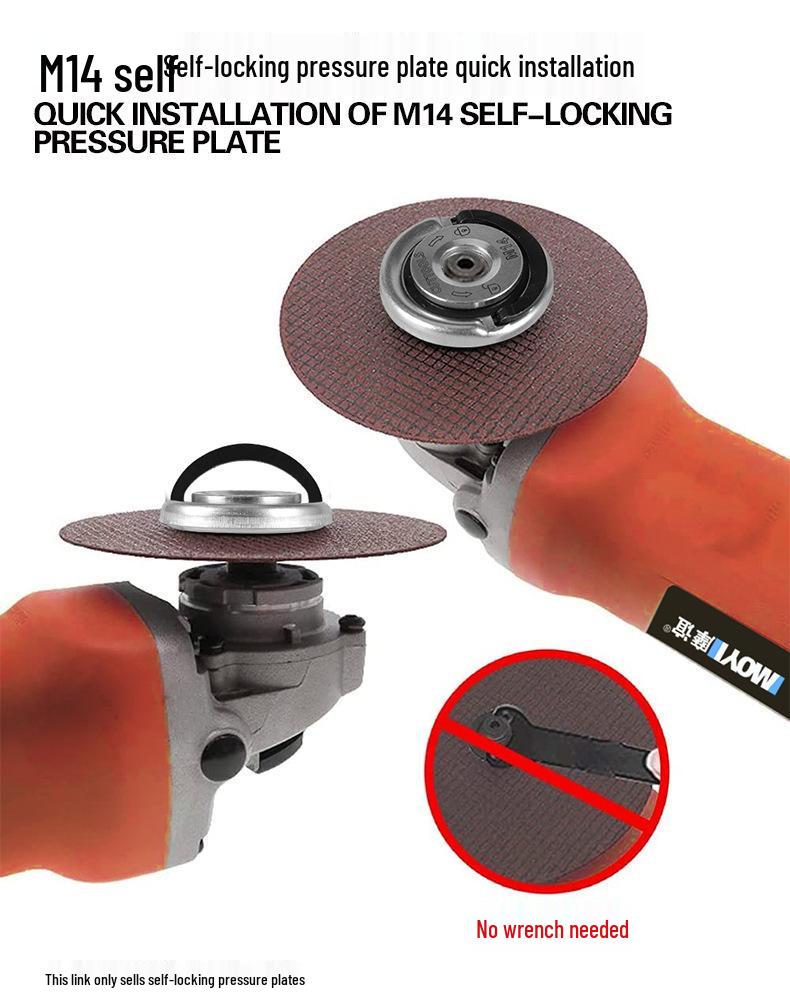 Universal M10 Angle Grinder Backing Pad with Quick-Lock Nut for Easy Installation and Removal