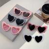 New love pearl-studded personality funny sunglasses birthday party wedding photo concave sunglasses
