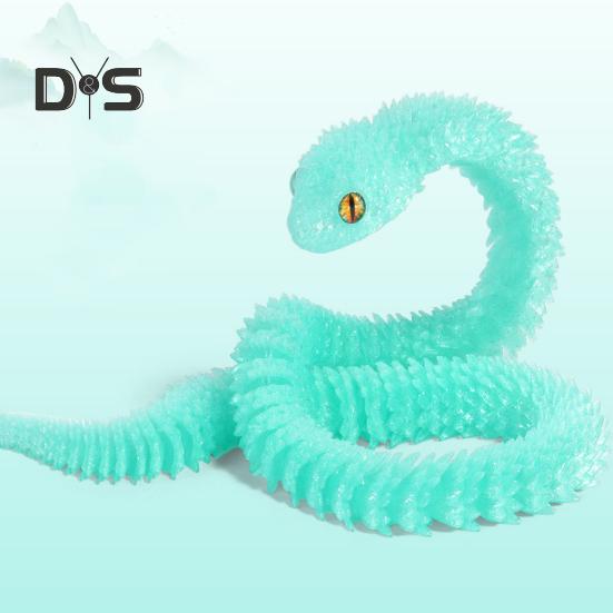 30cm/40cm/60cm 3D Printed Snake Ornament Movable Joints Bedside Table Snake Figurine Prank Toy Desk Decor