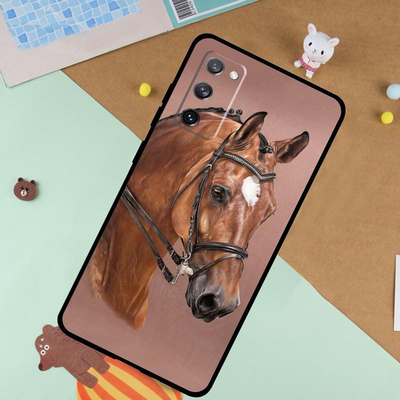 Horse Pony Painted Soft Case For Samsung Galaxy S25 Ultra S9 S10 S20 FE S21 S22 S23 Plus S24 Ultra Funda Cover