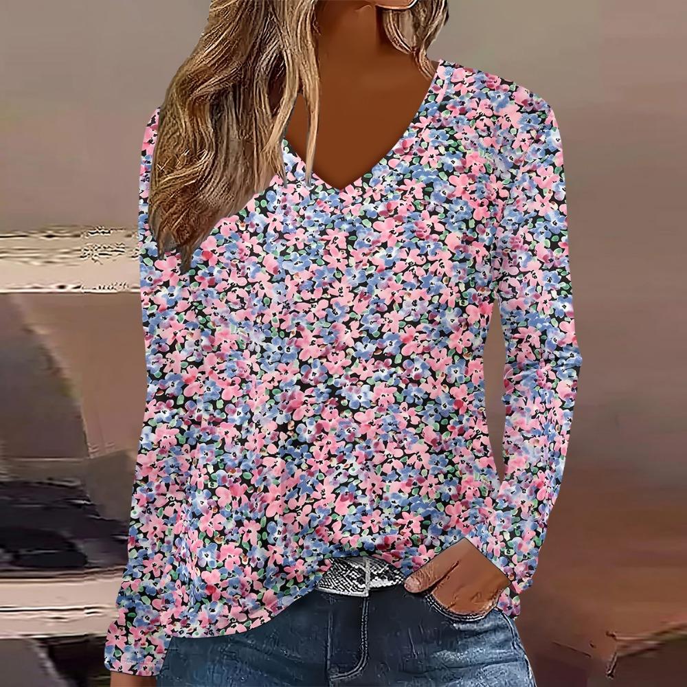 Summer Fashion Women's 3D Printed Long Sleeved T-shirt Clothing