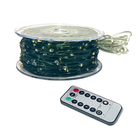 

Лампа з мідного дроту з 8 режимами освітлення Пульт дистанційного керування з м’яким сяйвом Водонепроникний вуличний світлодіодний ліхтар Весільні прикраси 10M теплим білим кольором