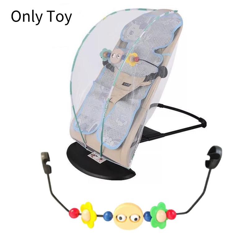 Cozy Wooden Baby Rocking Chair Toy Stand With Colorful Plush Toys For Infant Enjoyment