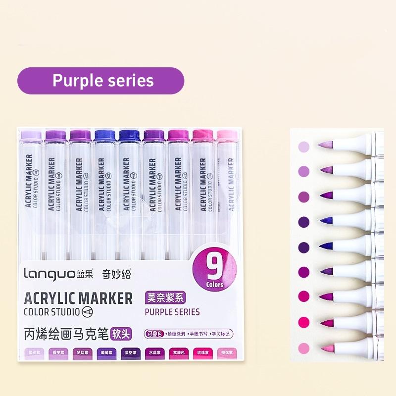 9pcs Color Studio Markers Set Soft Head Brush for Art Painting Drawing Manga Sketch Rocks Fabric