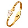Titanium Steel , Heart-shaped Diamond-encrusted Fashionable European and American , Light Luxury and High-end Sense, Elastic Love Open Couple 