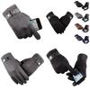 Men's Winter Warm Suede Pu Leather Fleece Lined Touch Screen Driving Gloves Perfect For Outdoor Activities