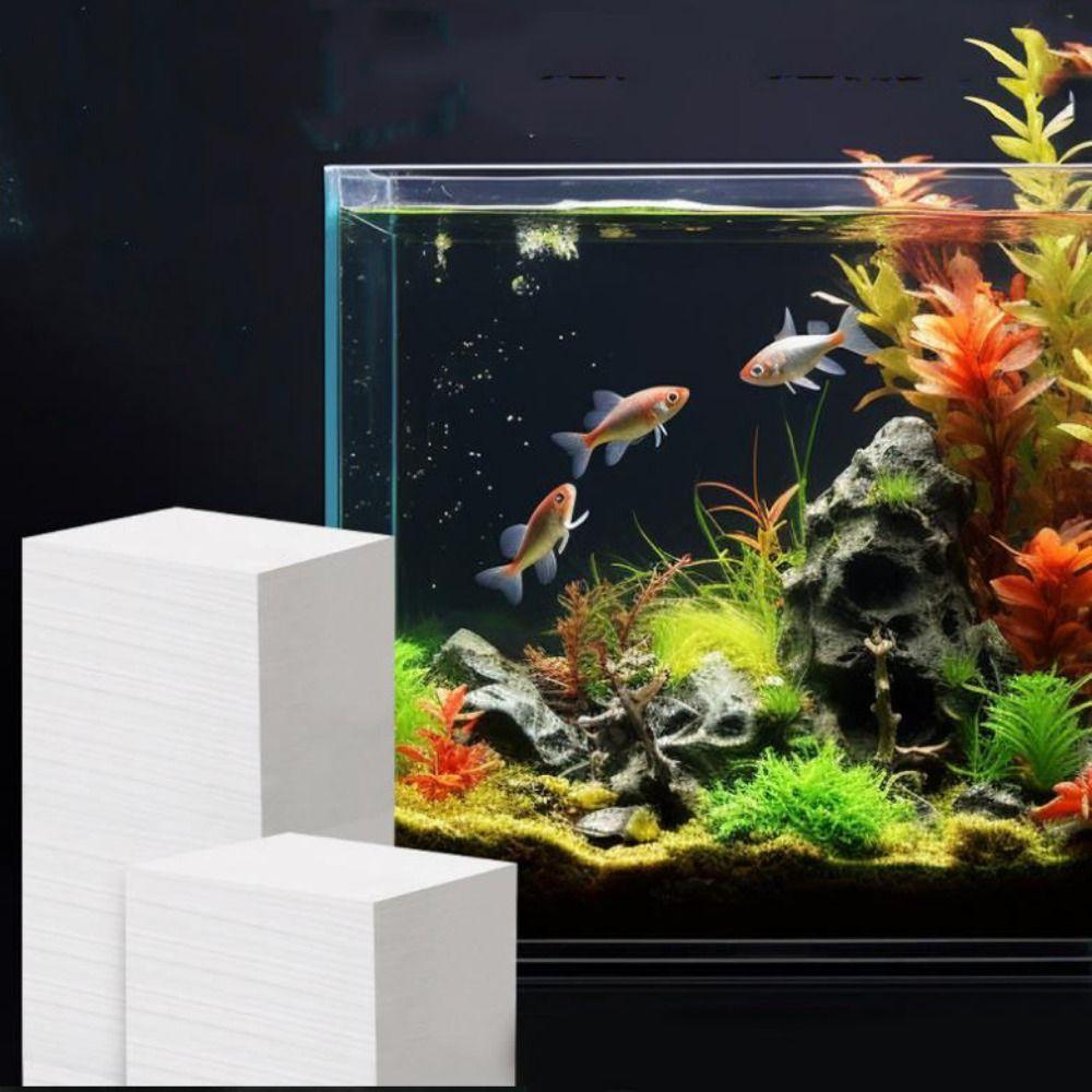 100Pcs Water Purification Water Polishing Filter Pad De-yellowing Fish Tank Filtration Paper  Home