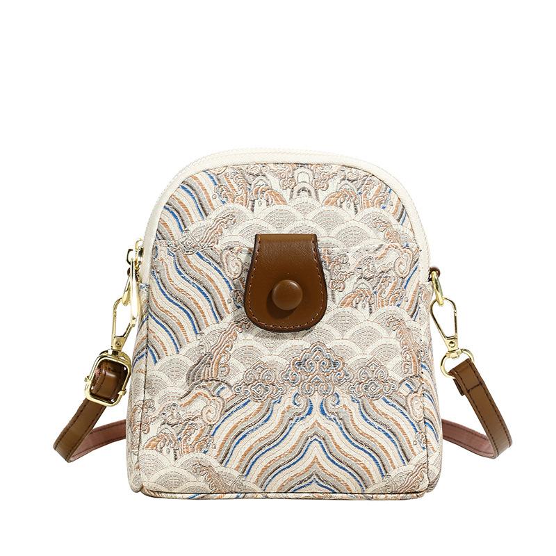 

Retro printed backpack women s new casual versatile student schoolbag large capacity shoulder travel backpack tide