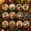 12Pcs Pearl Christmas Wooden Ornament Special-Shaped Gems Hanging Holiday Ornament  Christmas Tree