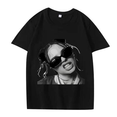 Monochrome Attitude Bad Girl Essential T Shirt Men Women Oversized 100% Cotton Short Sleeve Summer Print Unisextops