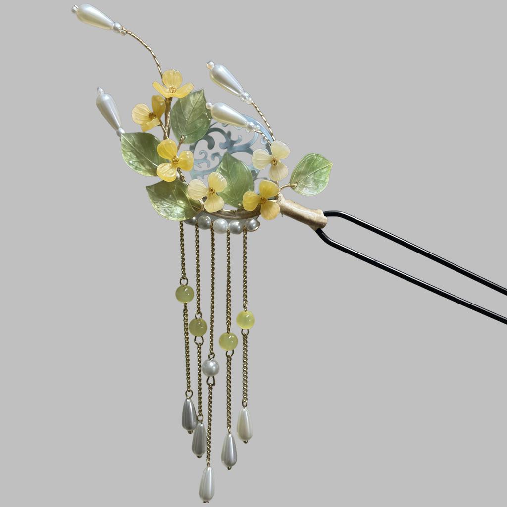 Luksusowa spinka do włosów z frędzlami w chińskim stylu do stylizacji wieczorowej