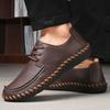 Fashion Leather Outdoor Walking Lace-up Sneakers Fashion Male Leisure Vacation Soft Driving Shoes 2024 New High-quality Men Casual Shoes