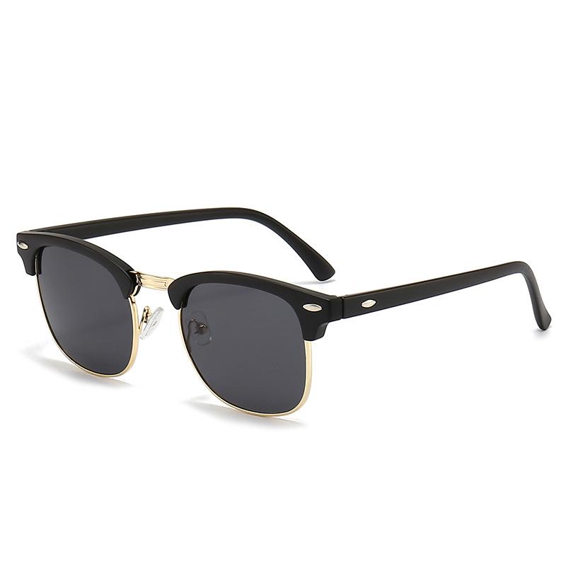 Classic Sunglasses Retro Rice Nail Half Frame Sunglasses Trendy Film Reflective Glasses Toad Glasses Sunglasses
