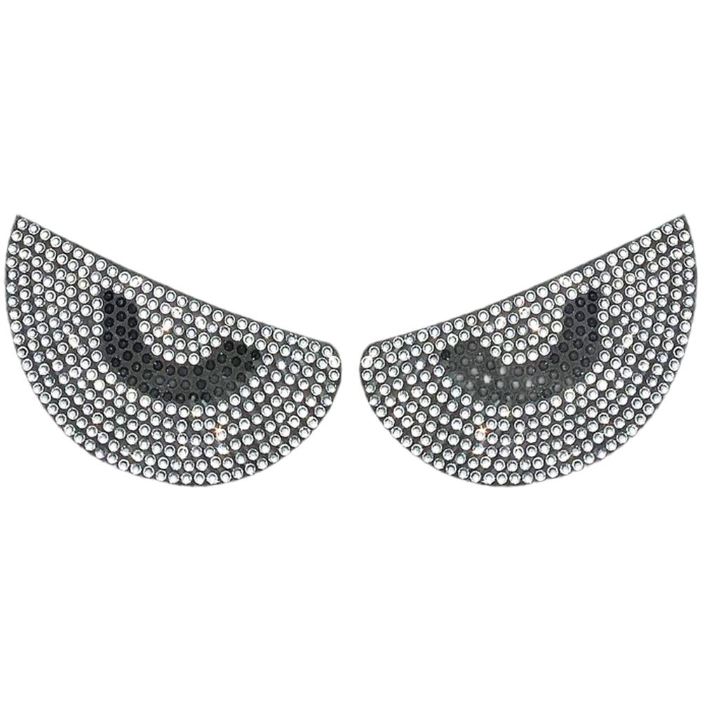 

Set of 2 3D Mystic Eye Reflective Diamond Car Stickers Motorcycle Helmet Decals with Colorful Rhinestone Design білий