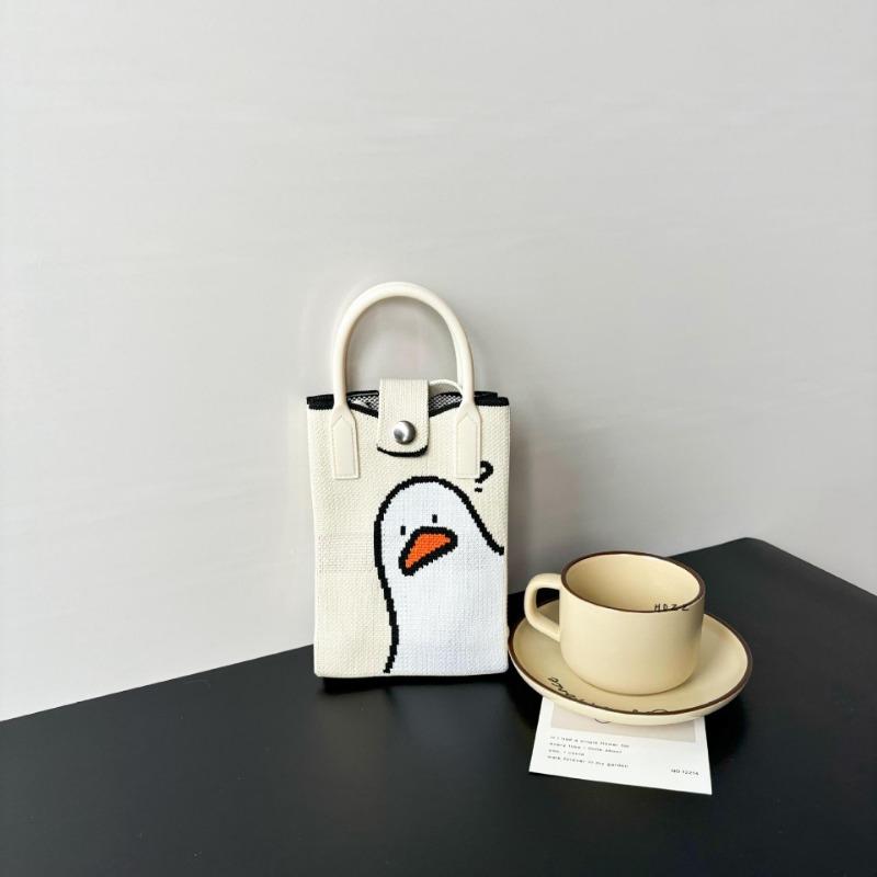 Premium Sense Ns Mobile Phone Bag New Cartoon Knitted Bag Dopamine Niche Versatile Messenger Shoulder Bag Handbag
