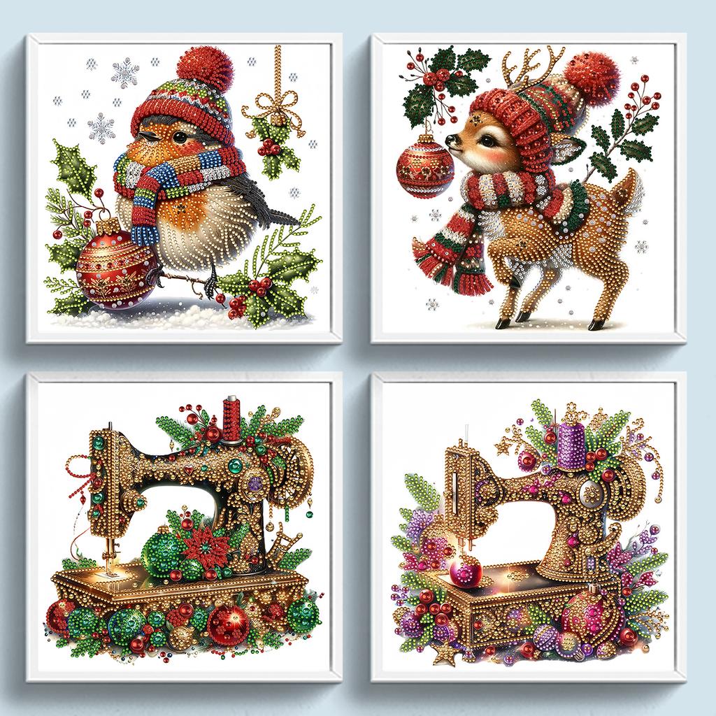 Christmas DIY Gem Art Diamond Painting Kits for Home Office Wall Decor Special Shape Partial Drill Dimond Art Paintings 30x30cm