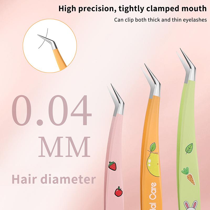 False Eyelash Tweezers Lash Extension Stainless Steel Scrapbook Sticker Tape Picking Straight Head Elbow Tweezers Diy Crafts