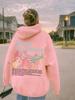2025 Women's Fleece-Lined Hoodie with Letter Print and Kangaroo Pocket