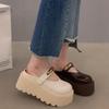 Wearing lazy bag head half slippers thick-soled slippers women's spring and summer new height-enhancing cool slippers