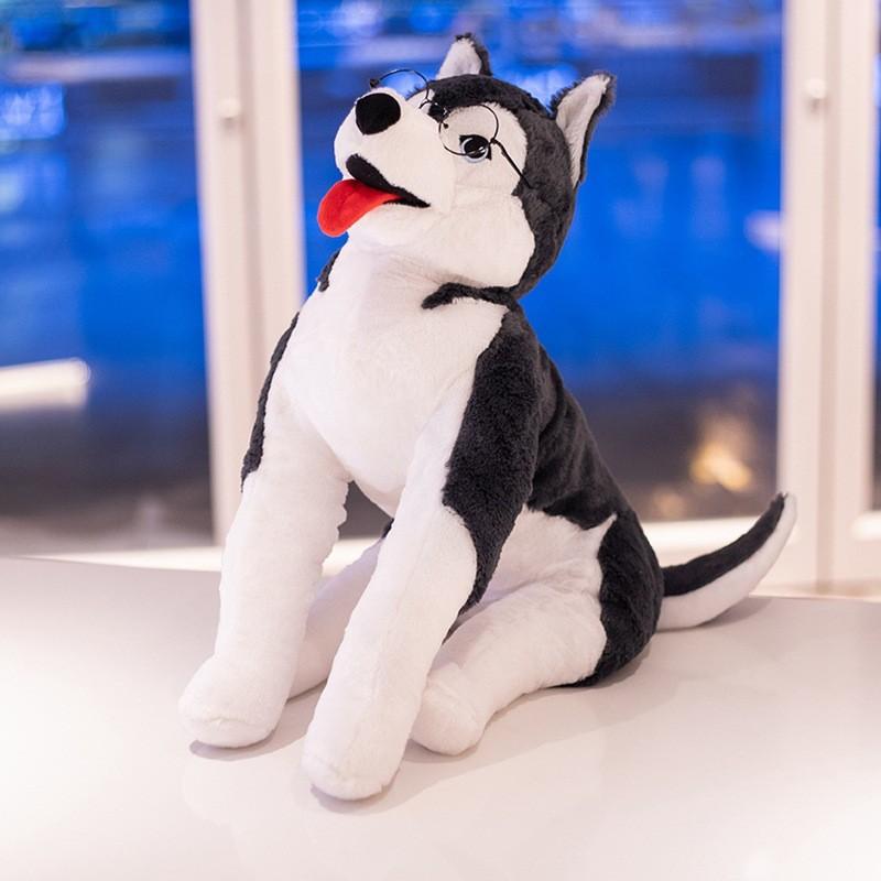 Husky Labrador Toy Dog Animal Stuffed Plush Prone Posture Doll Gifts Children