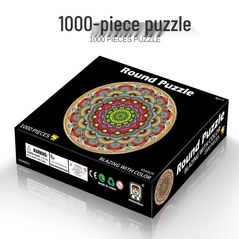 1000-Piece Adult Christmas & Halloween Round Jigsaw Puzzle Decompression Toy