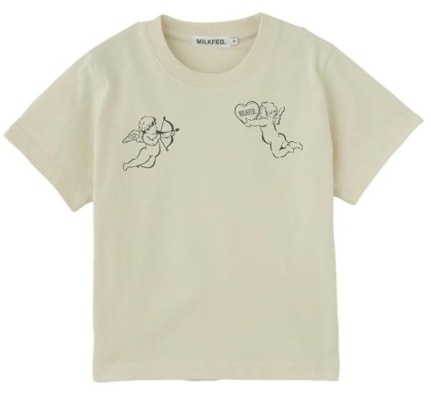 

Milkfed Casual Angel Компактная короткая футболка цвета экрю, женская,