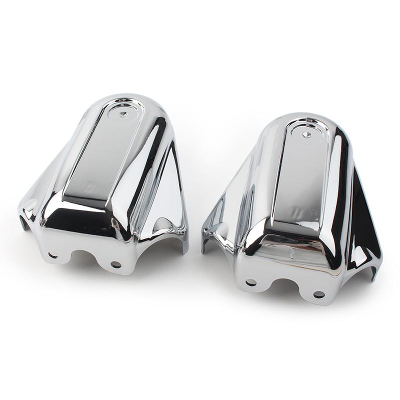 1Pair Motorcycle Bar Shield Rear Axle Cover Swingarm Cap ABS For Harley Softail FLSTC FLSTN 2008- Chrome / Black