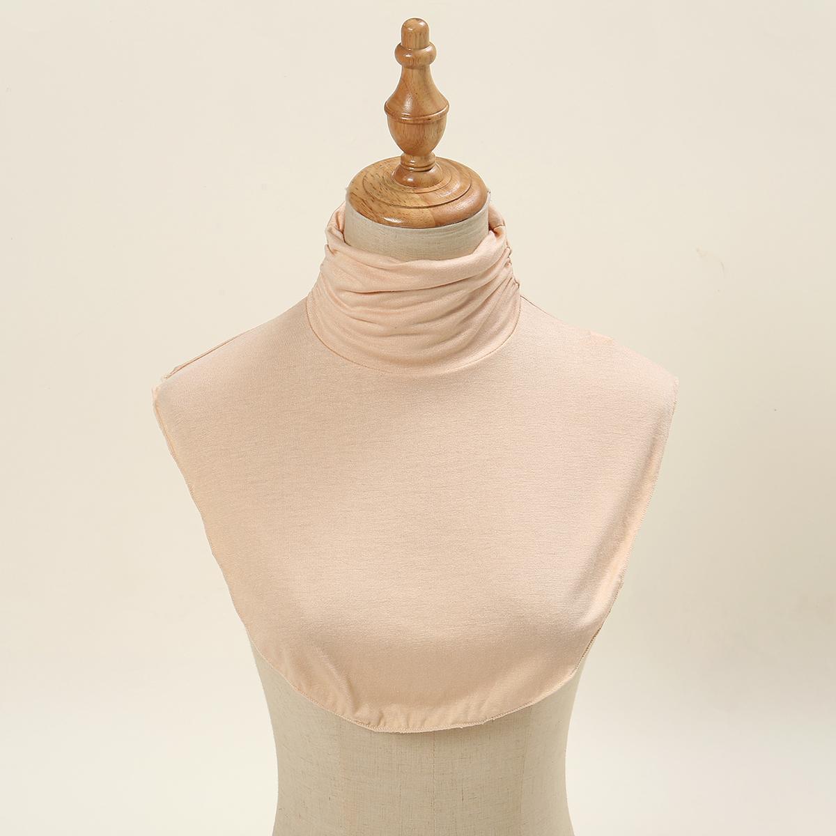 Черный модальный воротник-стойка, имитация воротника, мягкий съемный воротник для женщин, однотонный эластичный трикотаж