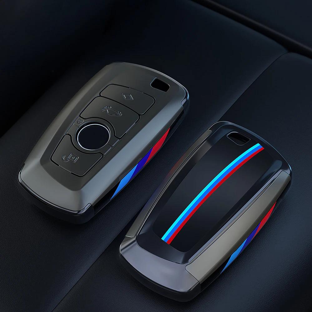 Heiß 2025 Auto Kohlefaser Schlüsselabdeckung Hülle Halter Schale Tasche Für BMW F30 F20 F10 F18 F22 F01 X3 X4 F06 F02 M3 M5 Auto Schlüsselanhänger Zubehör