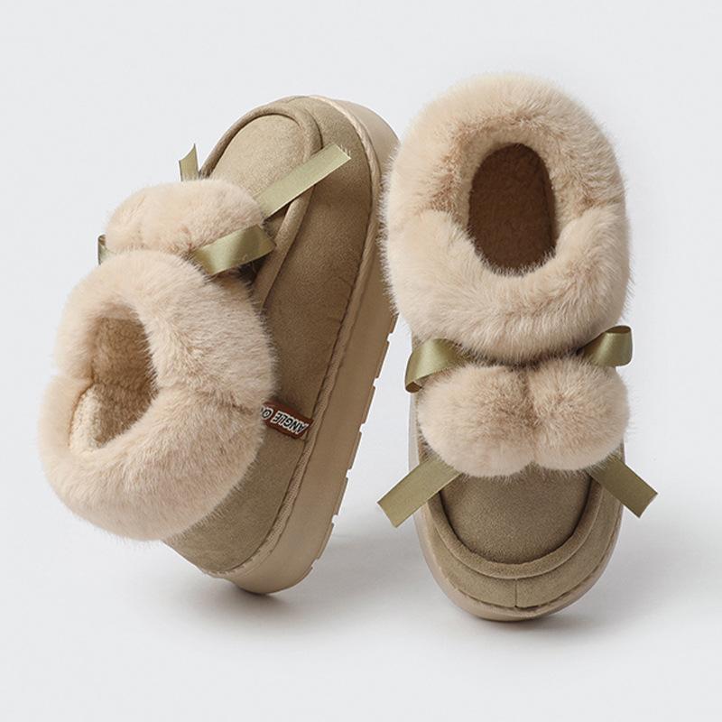 

High-end cotton slippers women s cute cotton shoes winter women s thick-soled home interior high-end winter fluffy slippers 36-37