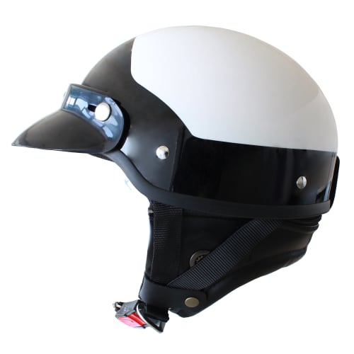 MARUSHIN Motorcycle Helmet Half MP-110 U.S.A POLICE STYLE White/Black Free Size (Less than 57-60cm) MP1101