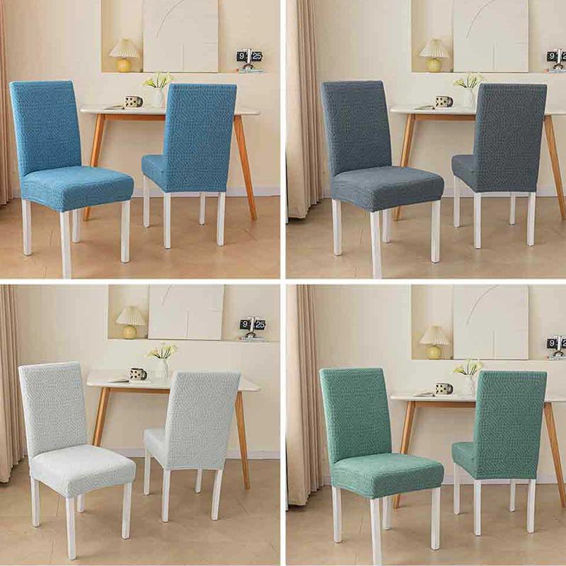 Willow Leaves Jacquard Chair Cushion Cover, Solid Color Elastic Chair Cover,Chair Protector for Kitchen Dining Room Home,1PC